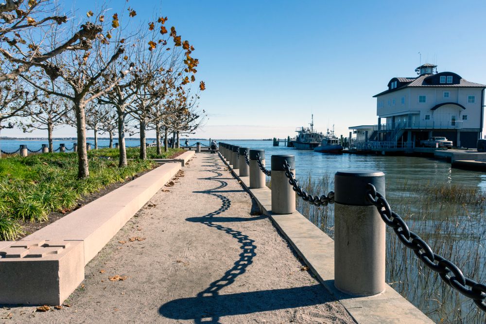A trail at Joe Riley Waterfront Park