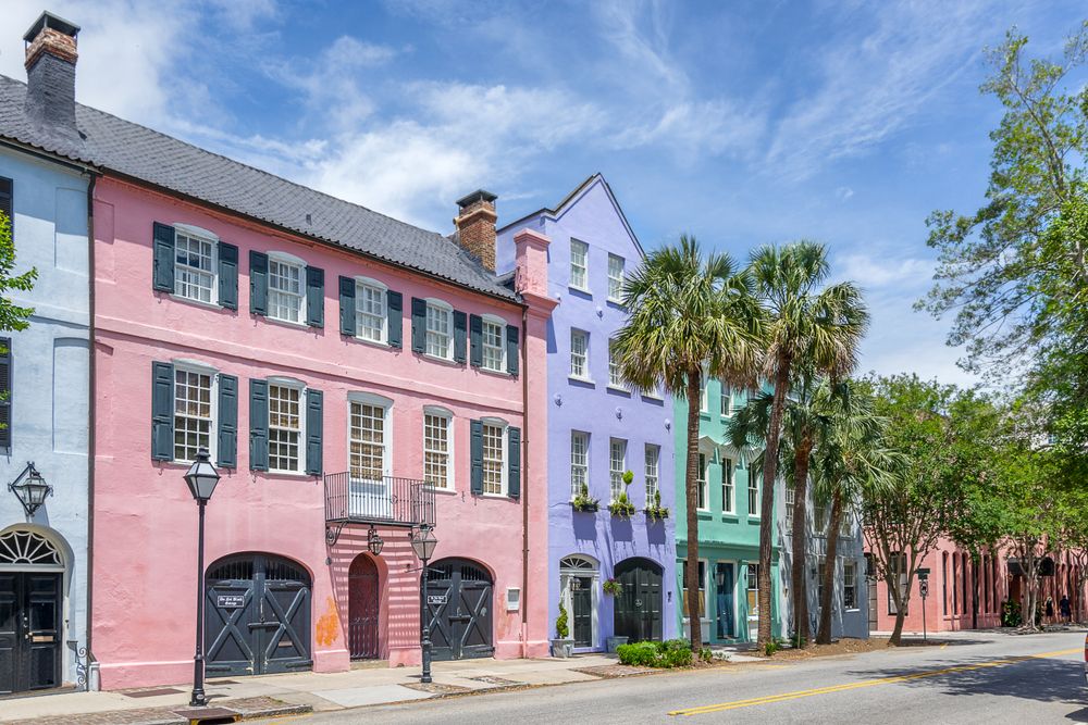 Colorful houses along Rainbow Row