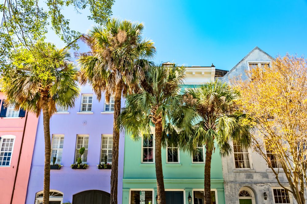 Daytime view of Rainbow Row