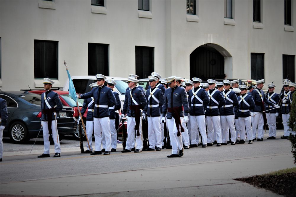 Cadets marching at the Parade of The Citadel
