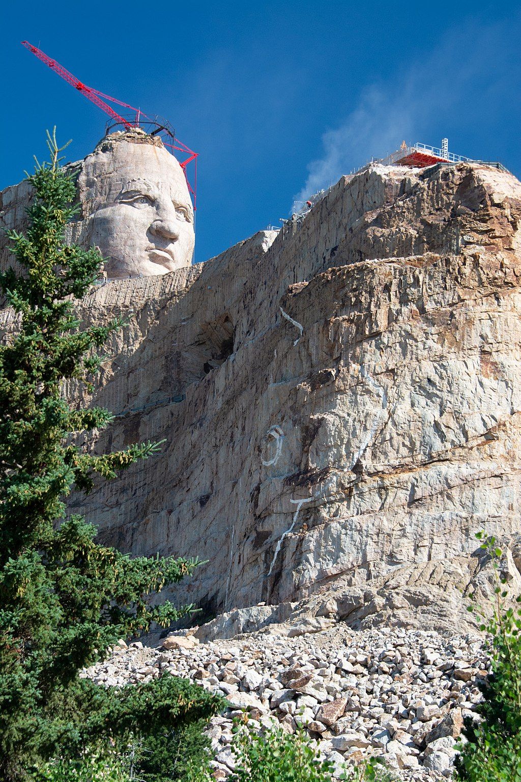 Daytime view of the Crazy Horse Memorial