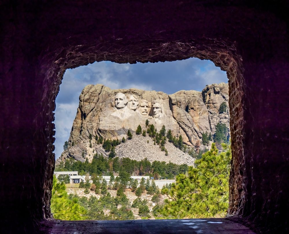View of Mount Rushmore from Peter Norbeck Scenic Byway