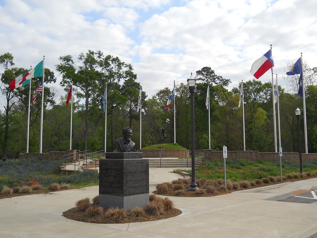 Daytime view of the Lone Star Monument and Historical Flag Park