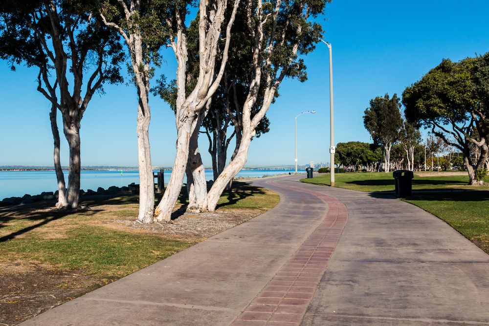 Paved trail at Chula Vista Bayside Park
