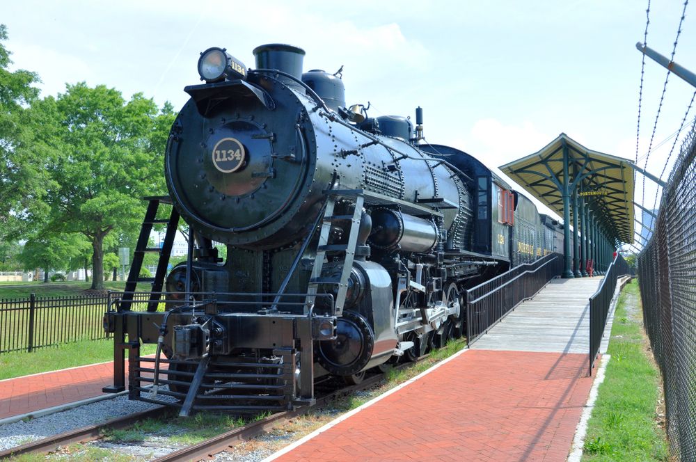 Steam locomotive at the Railroad Museum of Virginia