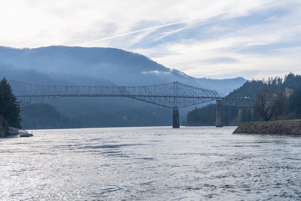 Daytime view of the Bridge of the Gods