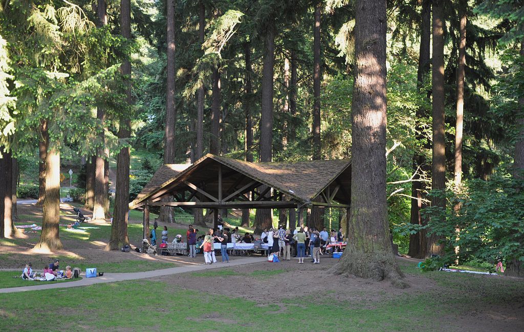 A pavilion at Mount Tabor Park