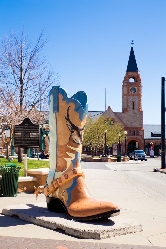 A Cheyenne Big Boot at downtown
