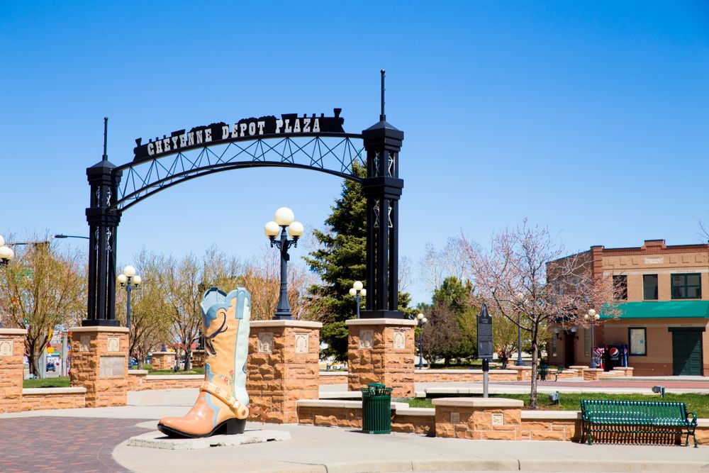 Entrance arch of Cheyenne Depot Plaza
