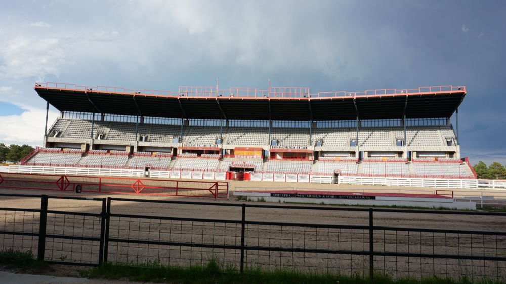 View of the empty Cheyenne Frontier Days arena