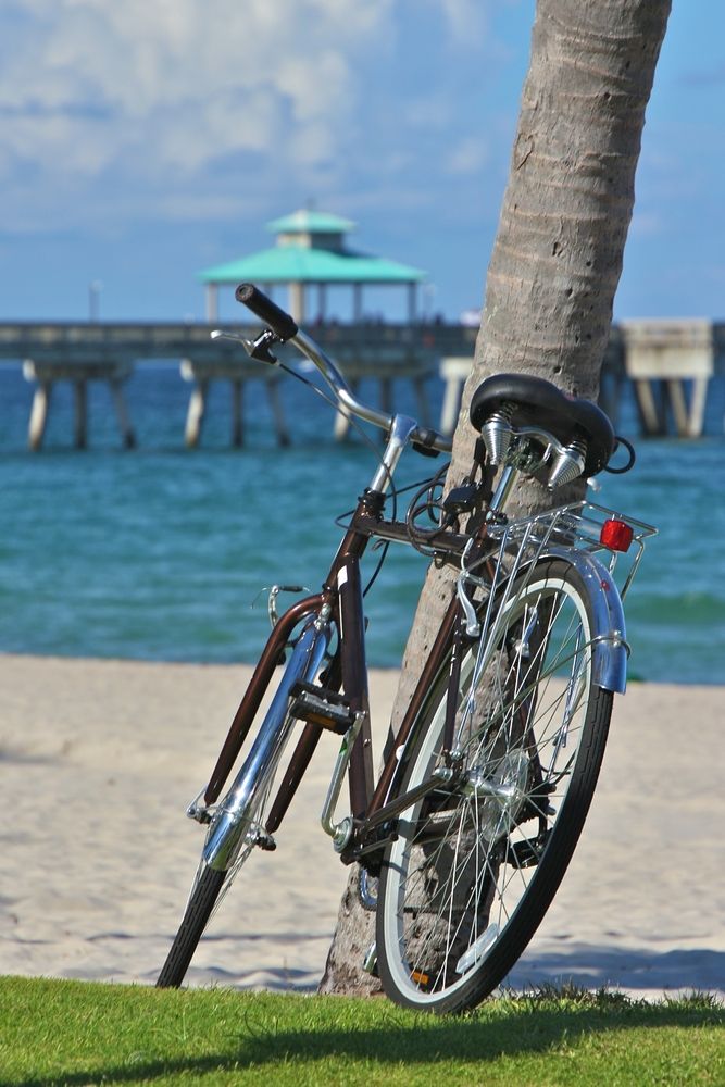 Empty bicycle at Deerfield Beach