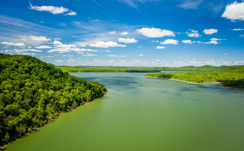 Aerial view of Cave Run Lake