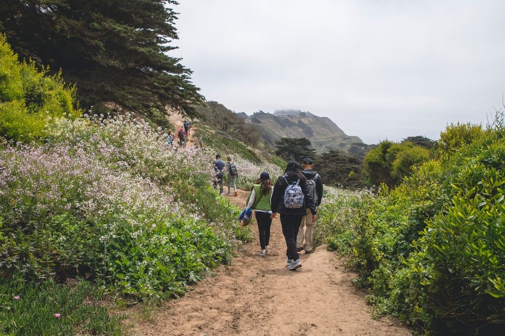 Hikers at Fort Funston