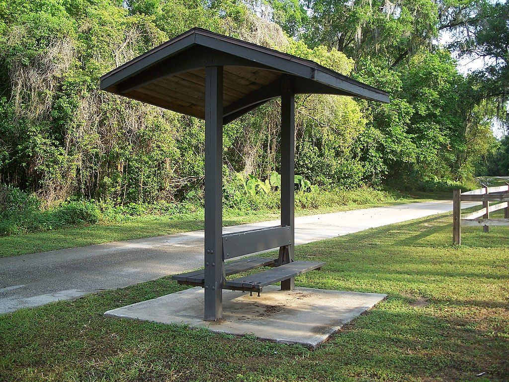 Rest stop bench along Hardy Trail