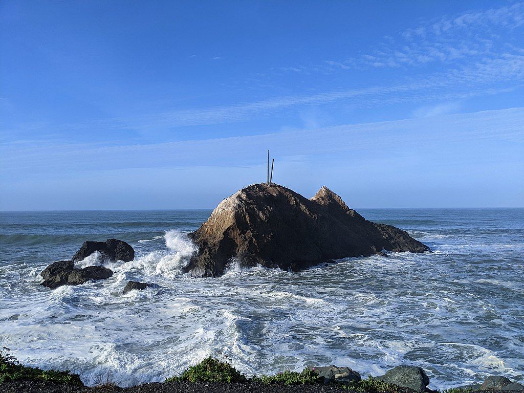 Daytime view of Mussel Rock