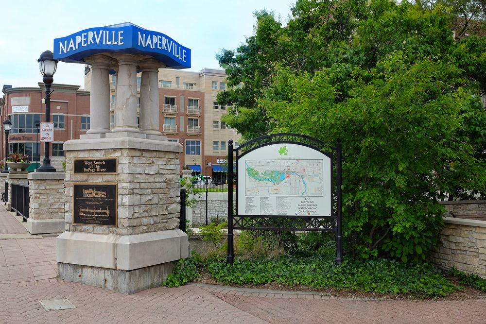 Signage of Naperville Riverwalk
