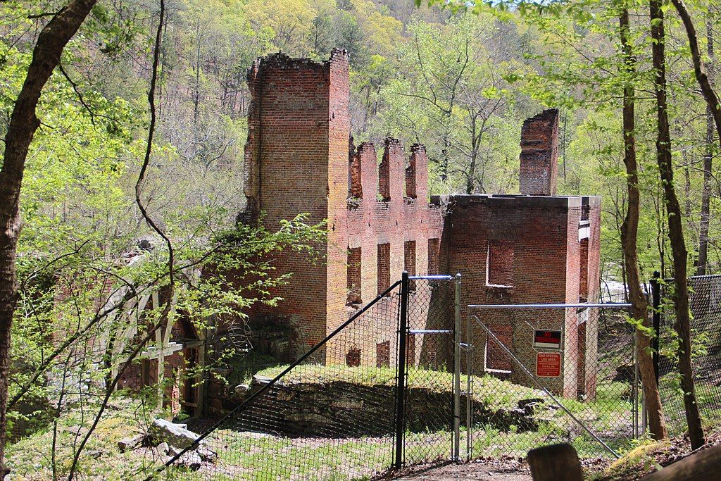 Facade of the New Manchester Mill Ruins