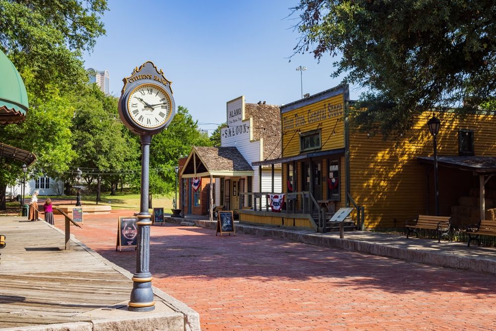 Street clock at Old City Park