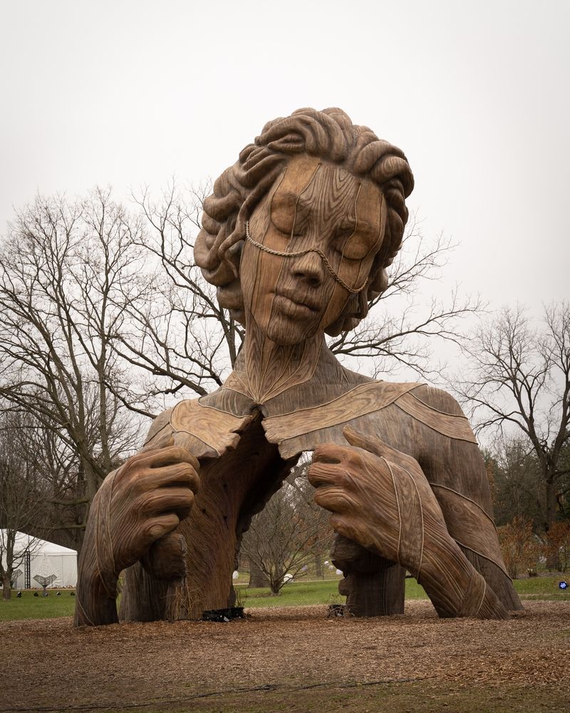 A sculpture at The Morton Arboretum