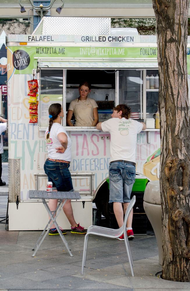 Food stall along 16th Street Mall