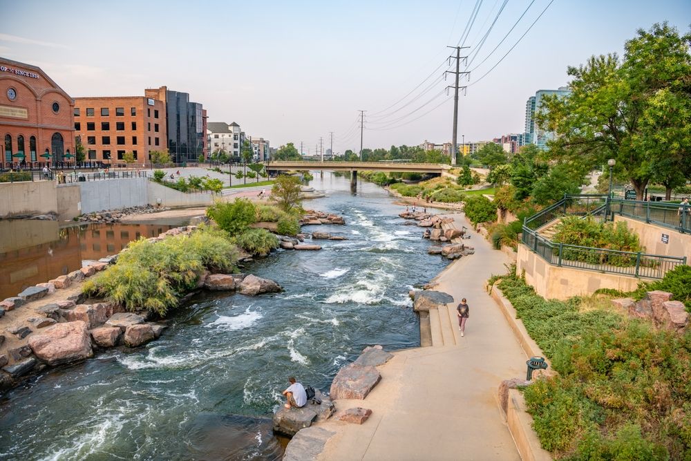 Aerial view of Confluence Park