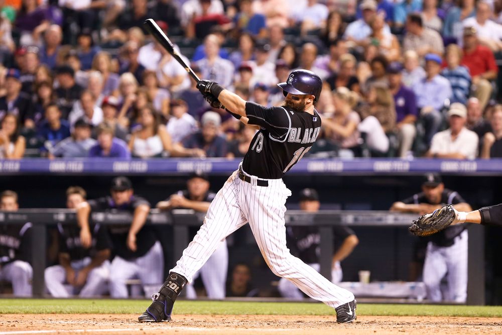 Baseball player at Coors Field