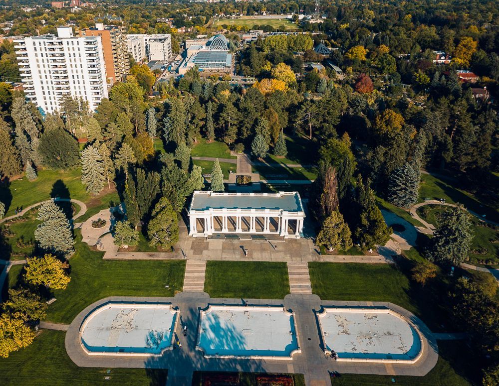 Aerial view of Denver Botanic Gardens