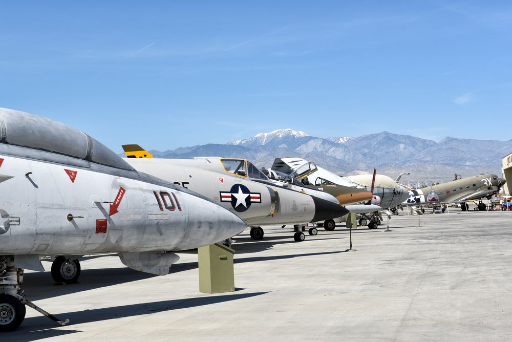 Lined up planes at Air Museum.