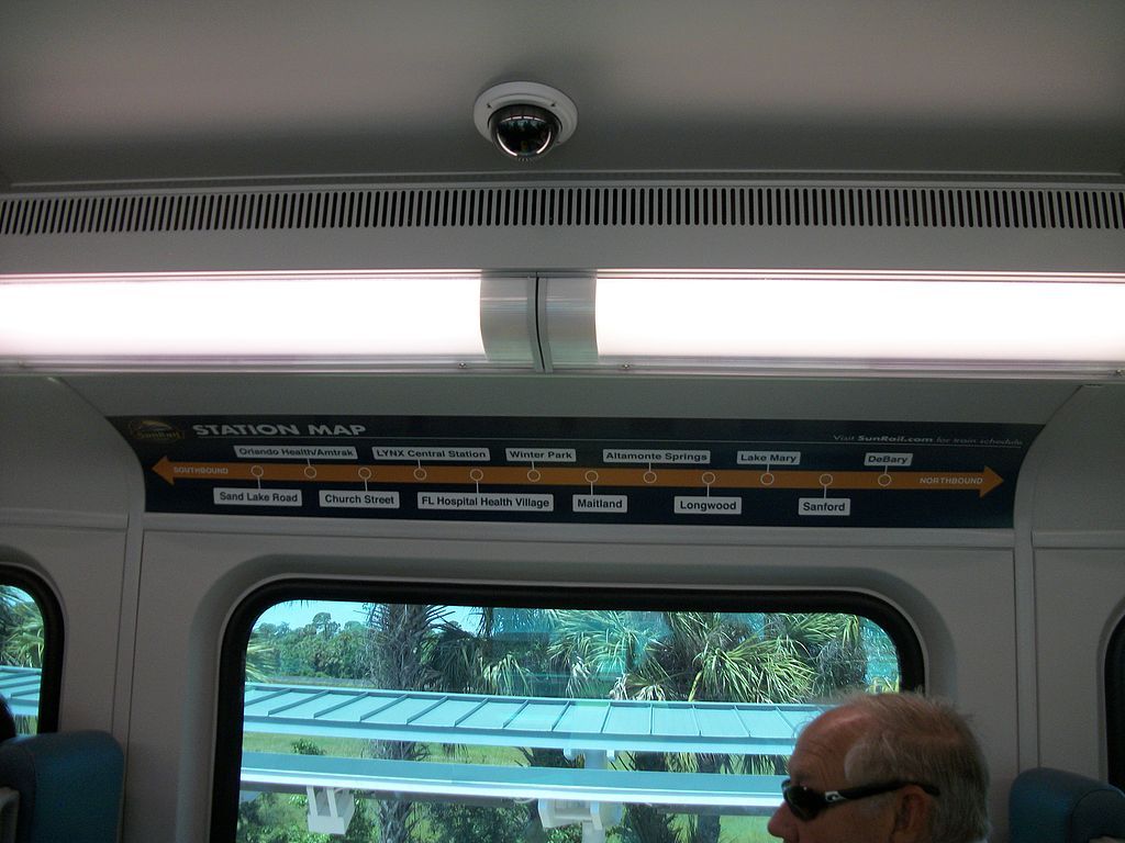 SunRail station map inside the train