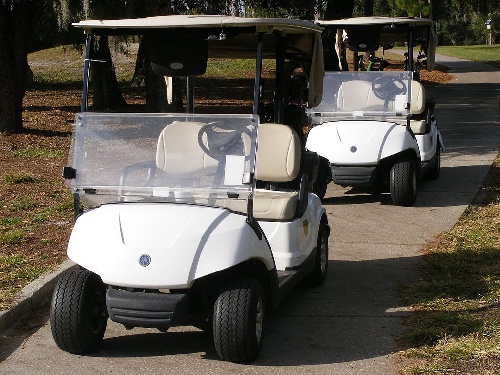 Golf carts at Victoria Hills Golf Club