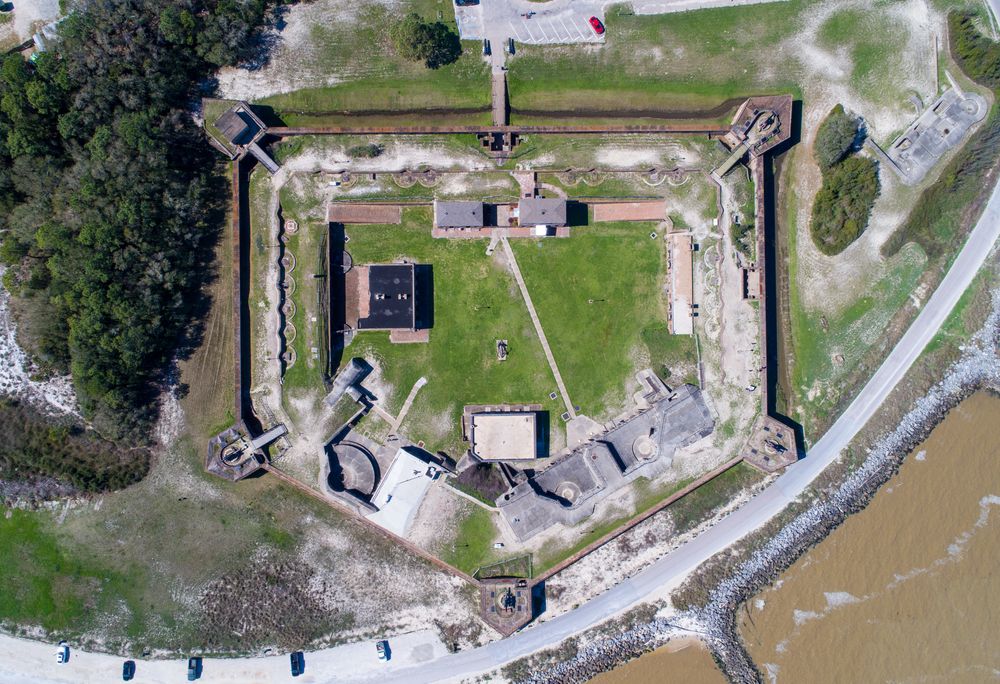 Aerial view of Fort Gaines