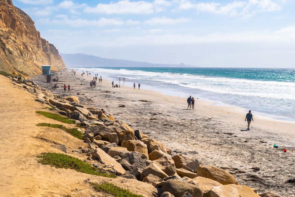 People at Torrey Pines State Natural Reserve beach