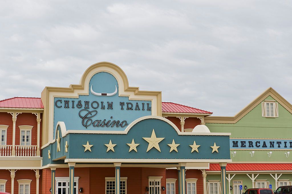 Building sign of Chisholm Trail Casino
