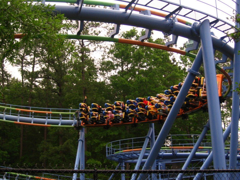 People riding the rollercoaster in Kings Dominion