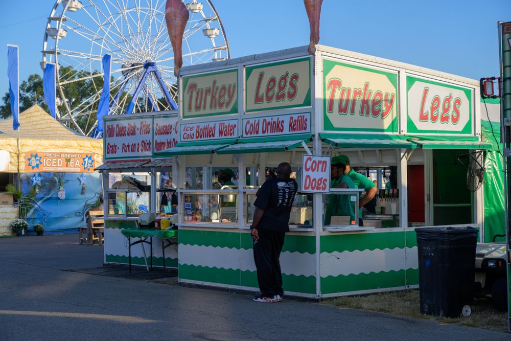 Food and drinks kiosk at the Virginia State Fair
