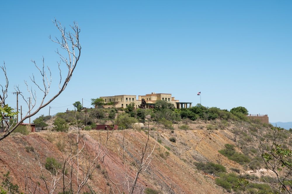 A house on a cliff at Jerome State Historic Park