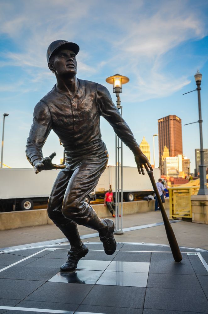 Baseball player statue at PNC Park