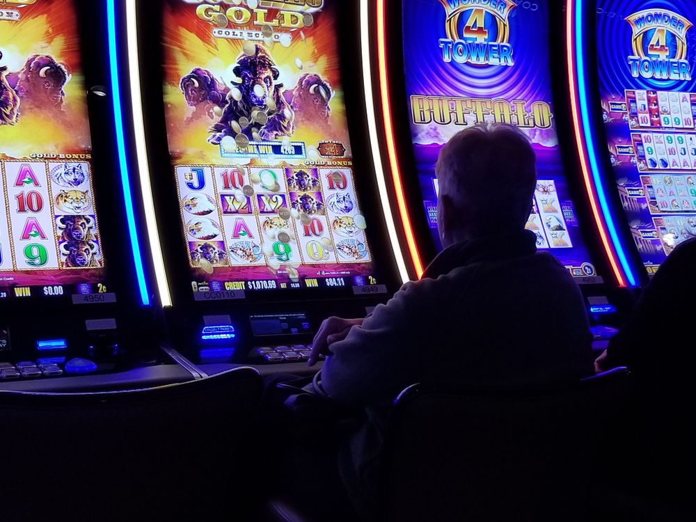 A person gambling in Rivers Casino
