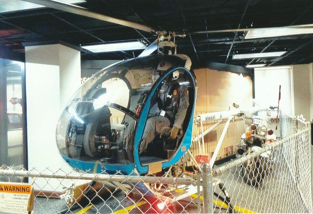 Part of a helicopter displayed in Phoenix Police Museum