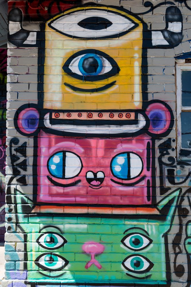 Colorful wall art at Roosevelt Row