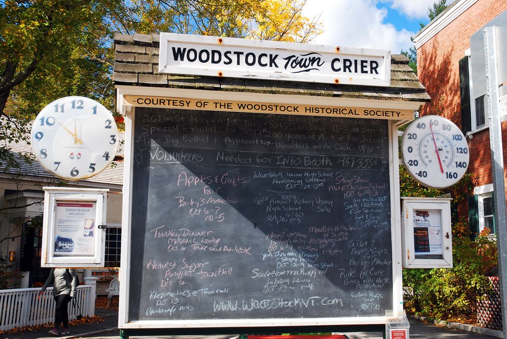 Chalkboard at Woodstock Town Crier