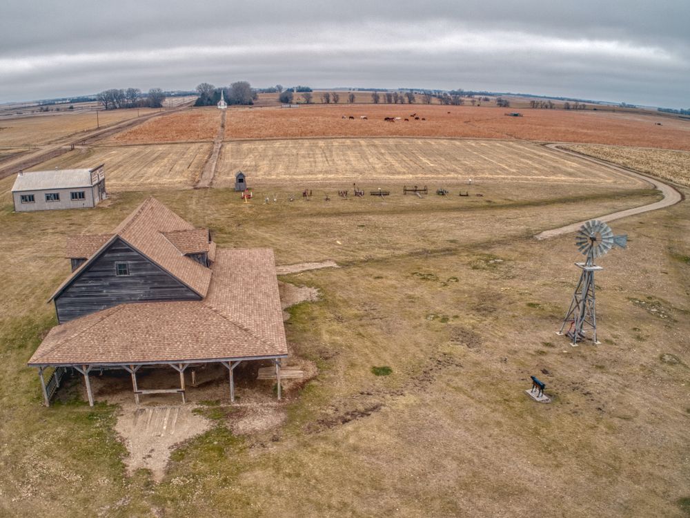 Aerial view of Ingalls Homestead