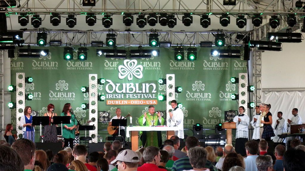 A catholic mass at dublin irish festival