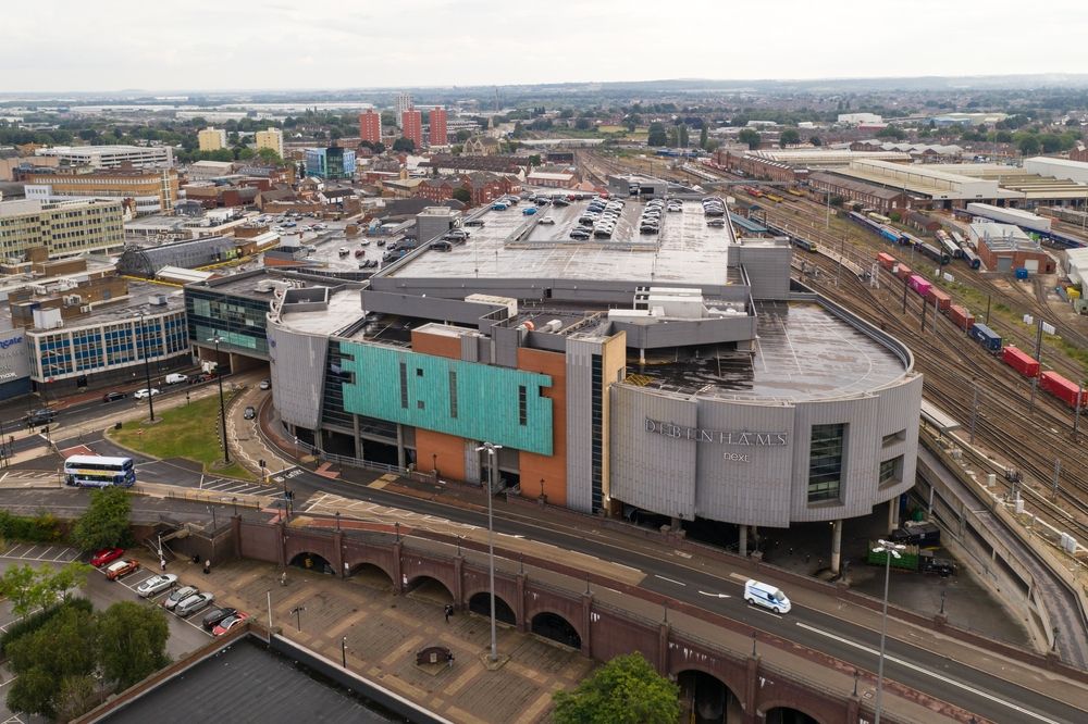 Aerial view of the Frenchgate Shopping Centre