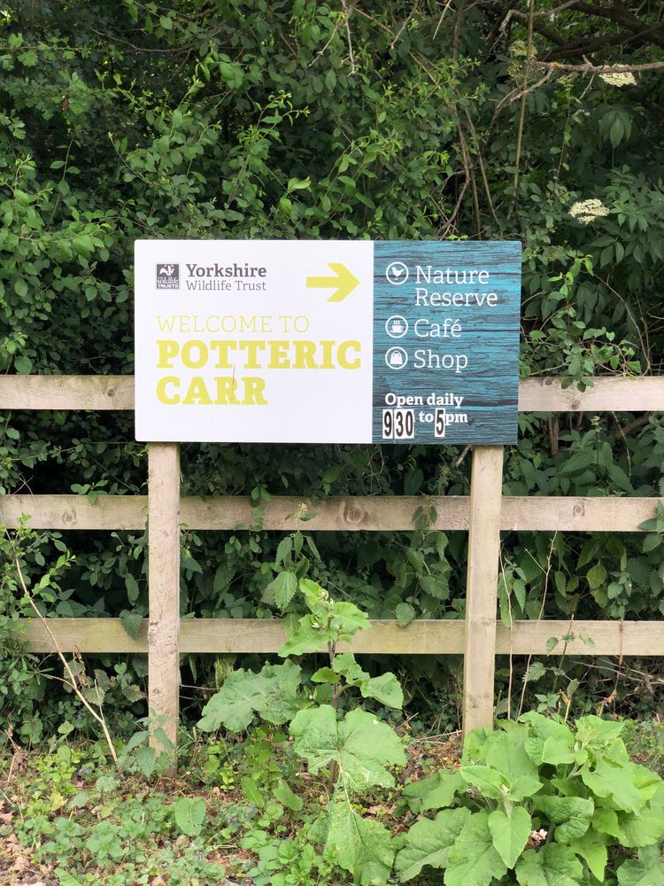 Welcome sign of Potteric Carr Nature Reserve