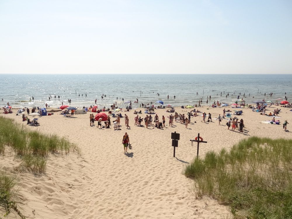 People in Hoffmaster State Park