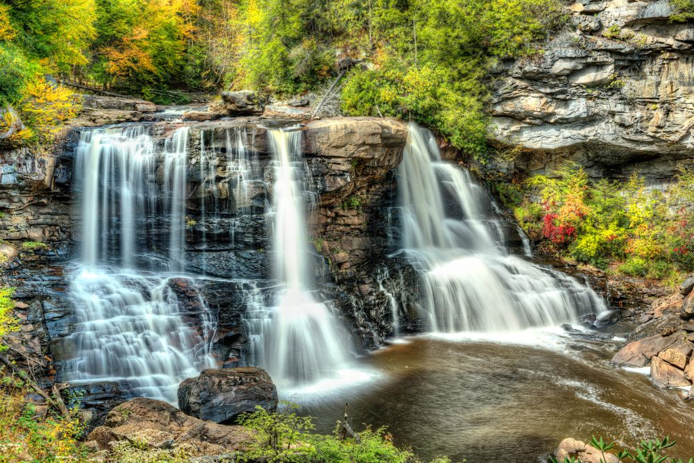 Scenic waterfall in Blackwater Falls State Park