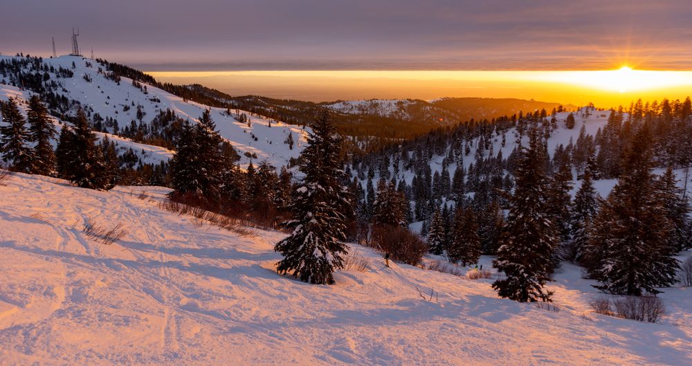 Sunset over Bogus Basin Ski Resorts