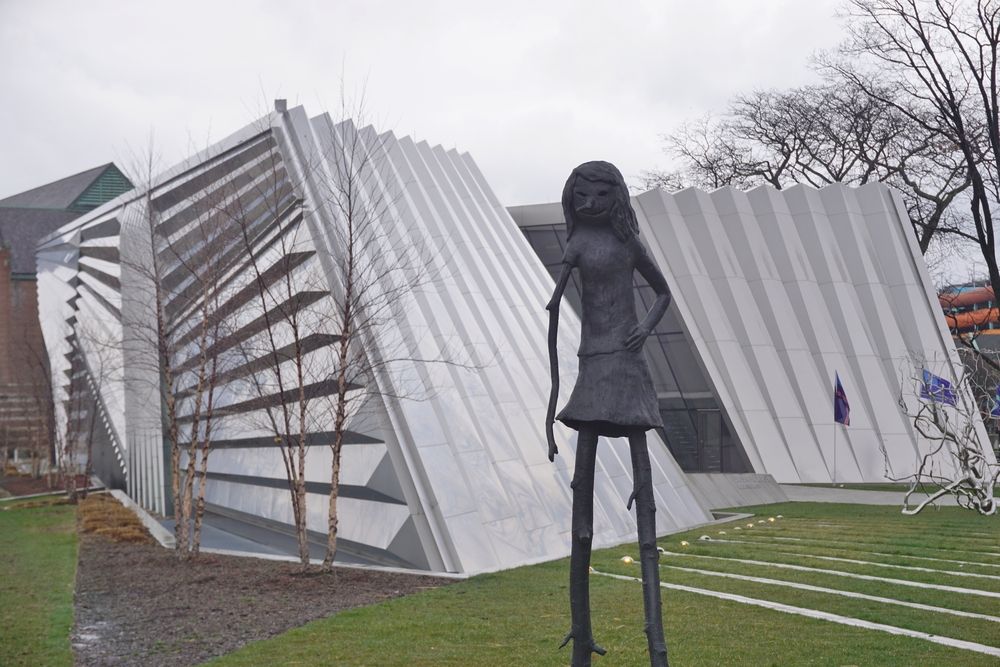 A girl art at Eli and Edythe Broad Art Museum.