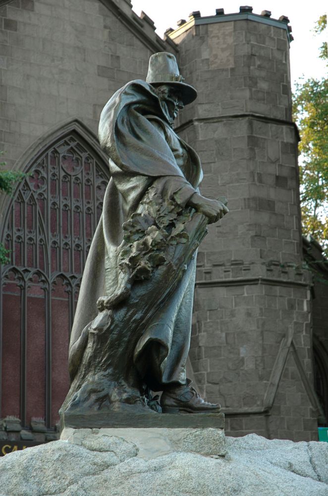 Statue in front of Salem Witch Museum